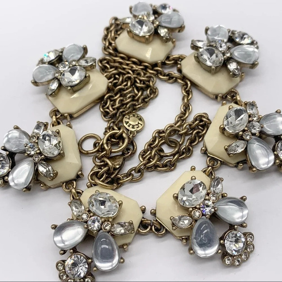 J. Crew Cream Jeweled Links Necklace - Picture 2 of 3